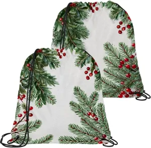 2 Pcs Christmas 1_93 Drawstring Backpack String Bag Sports Sack pack Gym Sack Side Pocket for Men Women