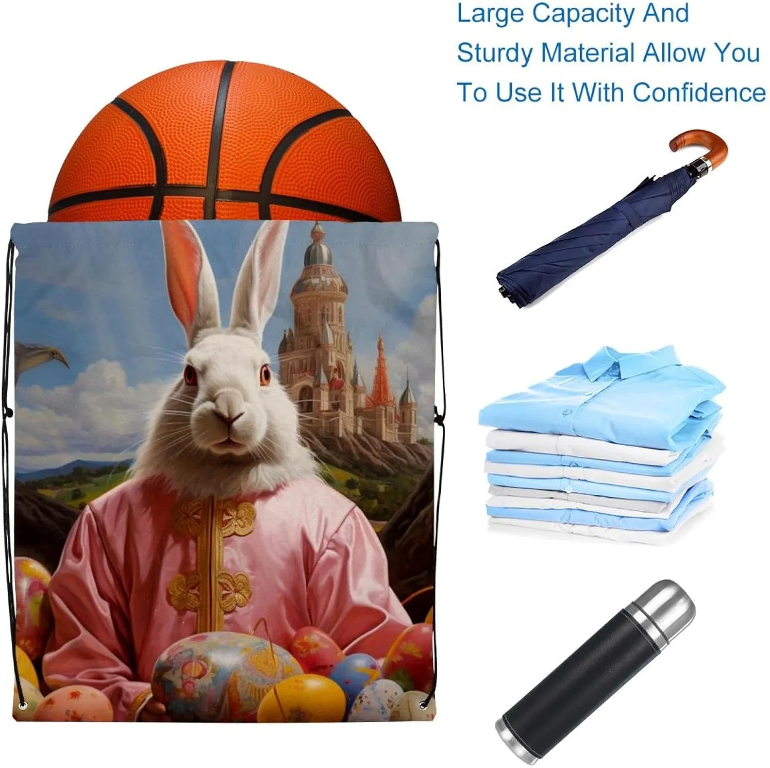 2 Pcs Easter Drawstring Backpack Drawstring Gym Bag Draw String Bag for Sports, Gym, Travel, Swimming, Beach