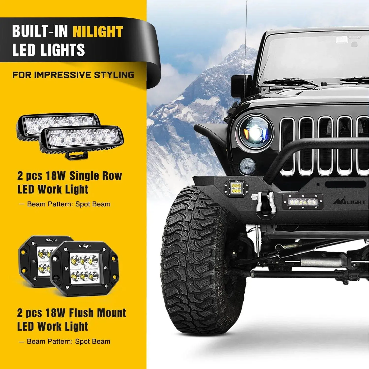 2007-2018 Jeep Wrangler JK/JKU Front Bumper Rock Crawler Winch Plate