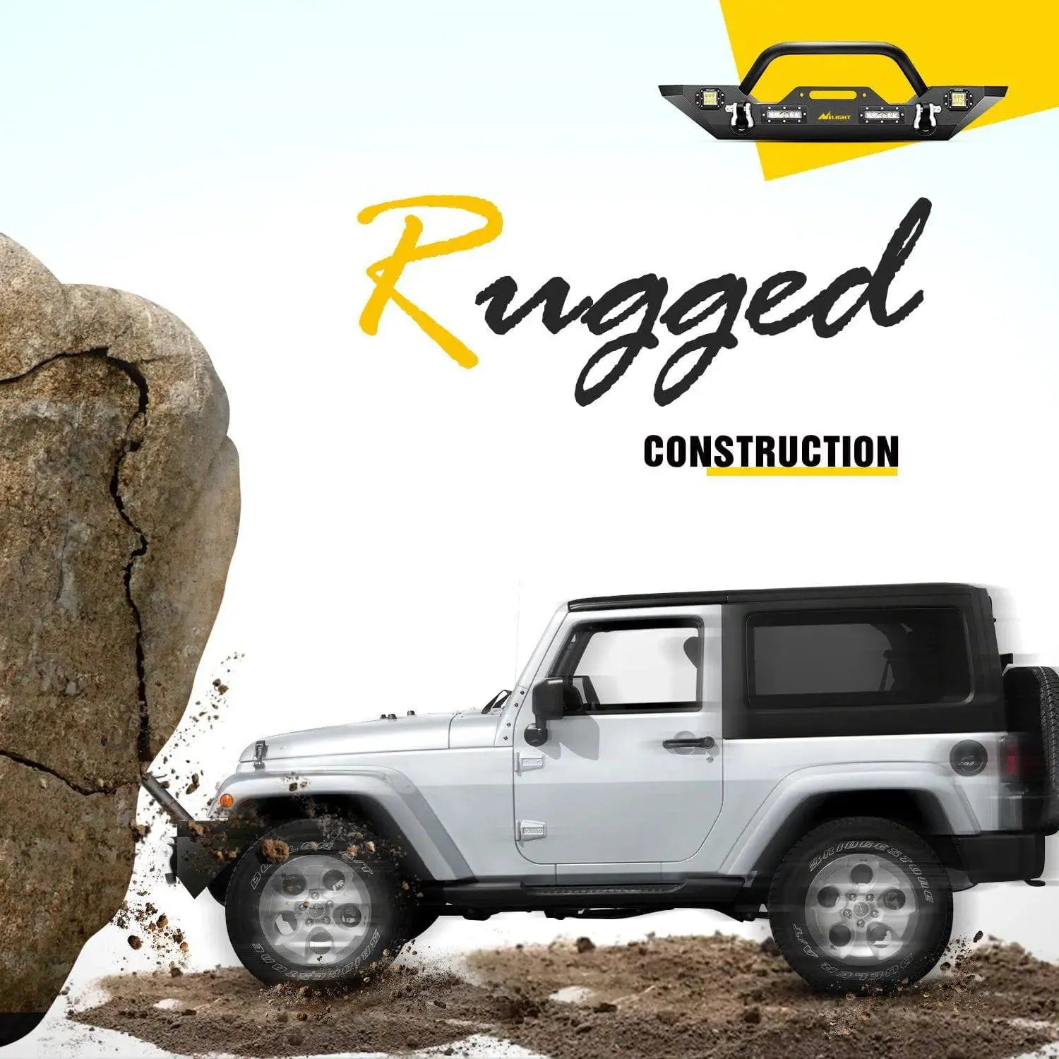 2007-2018 Jeep Wrangler JK/JKU Front Bumper Rock Crawler Winch Plate