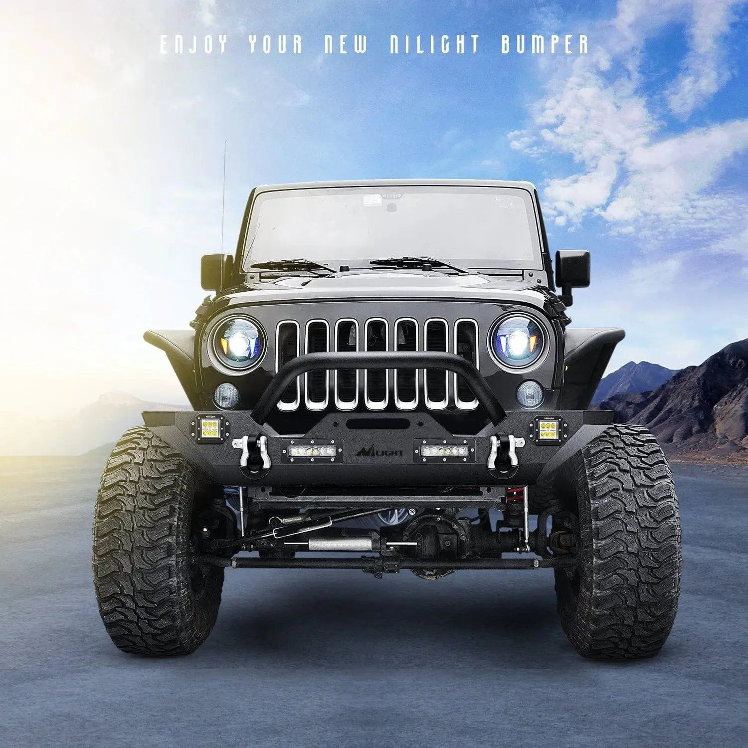 2007-2018 Jeep Wrangler JK/JKU Front Bumper Rock Crawler Winch Plate