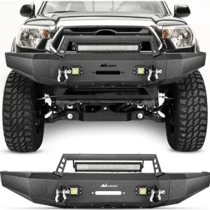 2014-2021 Toyota Tundra Front Bumper Full Width Steel with Winch Plate Offroad 120W Light Bar 18w LED Light Pods