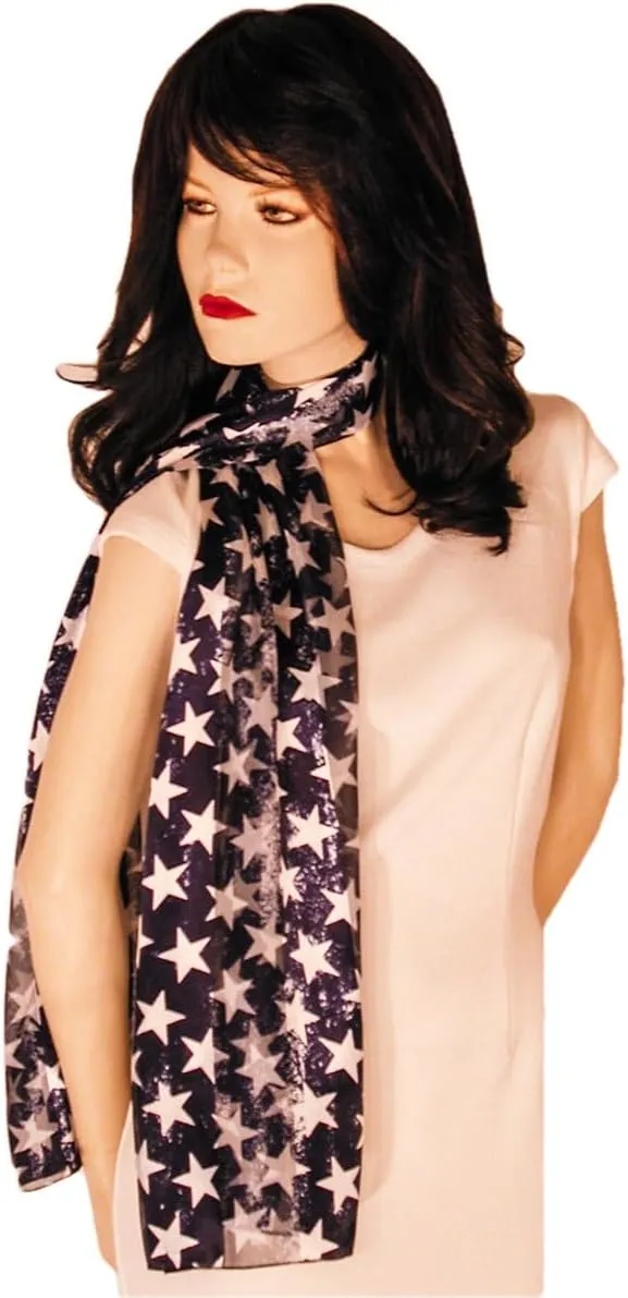 American Flag Independence Day 4th of July Long Lightweight Patriotic Scarf