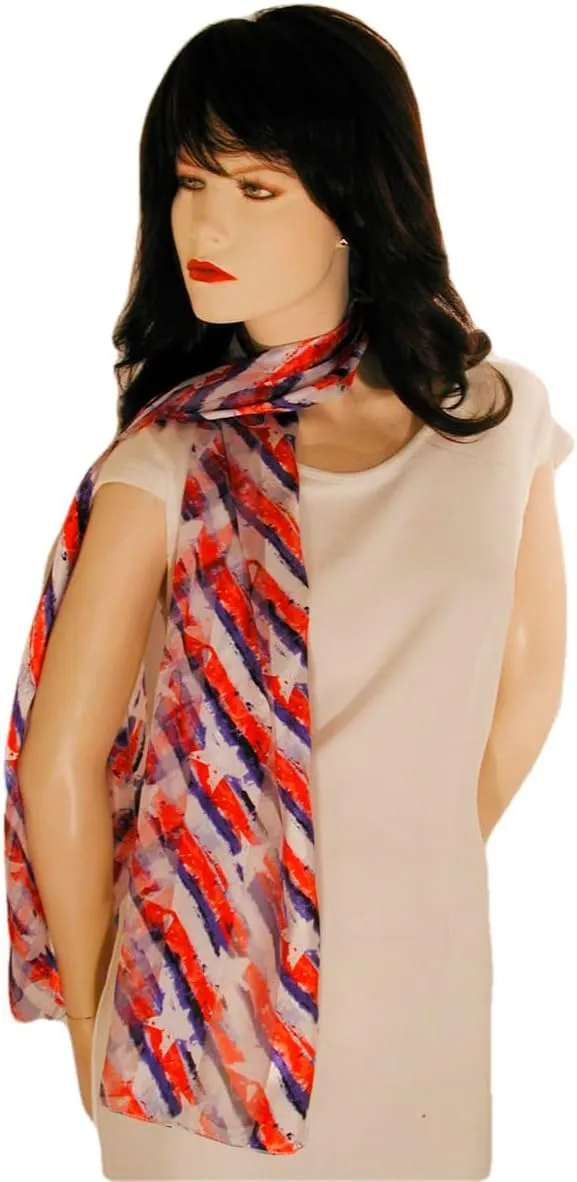 American Flag Independence Day 4th of July Long Lightweight Patriotic Scarf