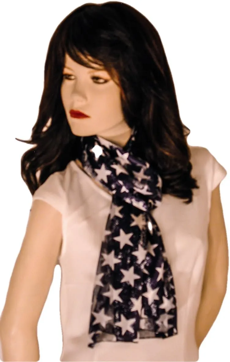 American Flag Independence Day 4th of July Long Lightweight Patriotic Scarf