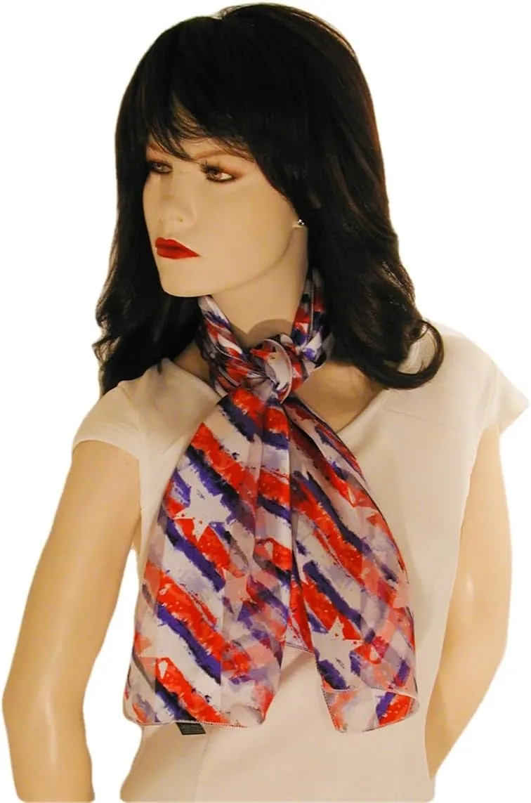 American Flag Independence Day 4th of July Long Lightweight Patriotic Scarf