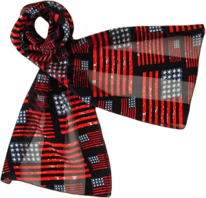 American Flag Independence Day 4th of July Long Lightweight Patriotic Scarf