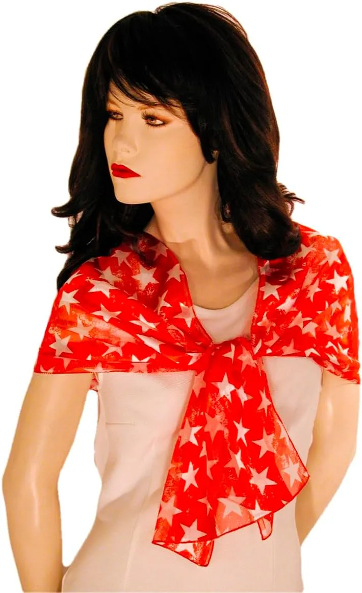 American Flag Independence Day 4th of July Long Lightweight Patriotic Scarf