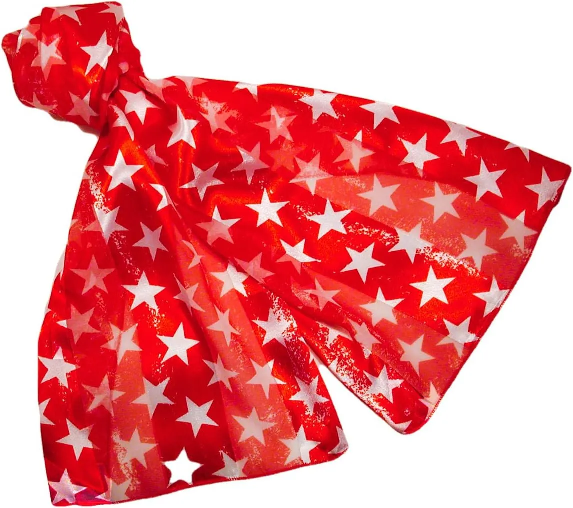 American Flag Independence Day 4th of July Long Lightweight Patriotic Scarf