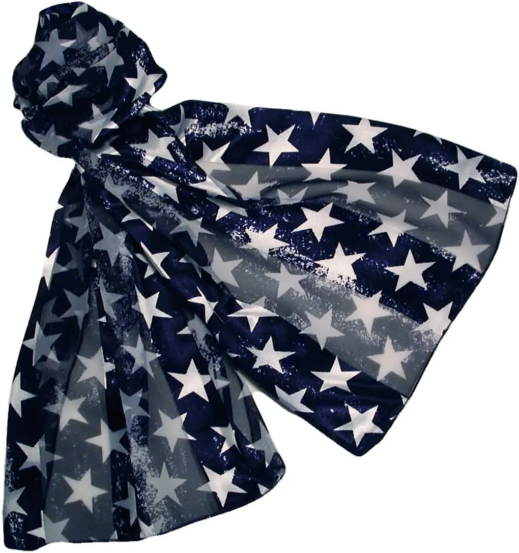 American Flag Independence Day 4th of July Long Lightweight Patriotic Scarf