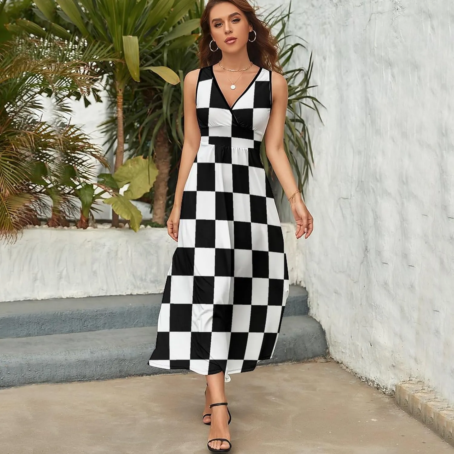 AMRANDOM Women's Sleeveless Casual T Shirt Dress for Women Flowy Tunic Dress
