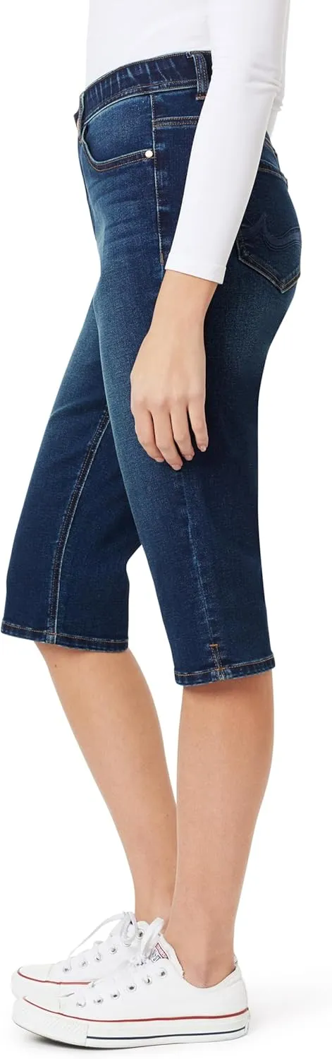 Angels Forever Young Women's Everluxe Sculpt Skinny 17" Side Slit Capri