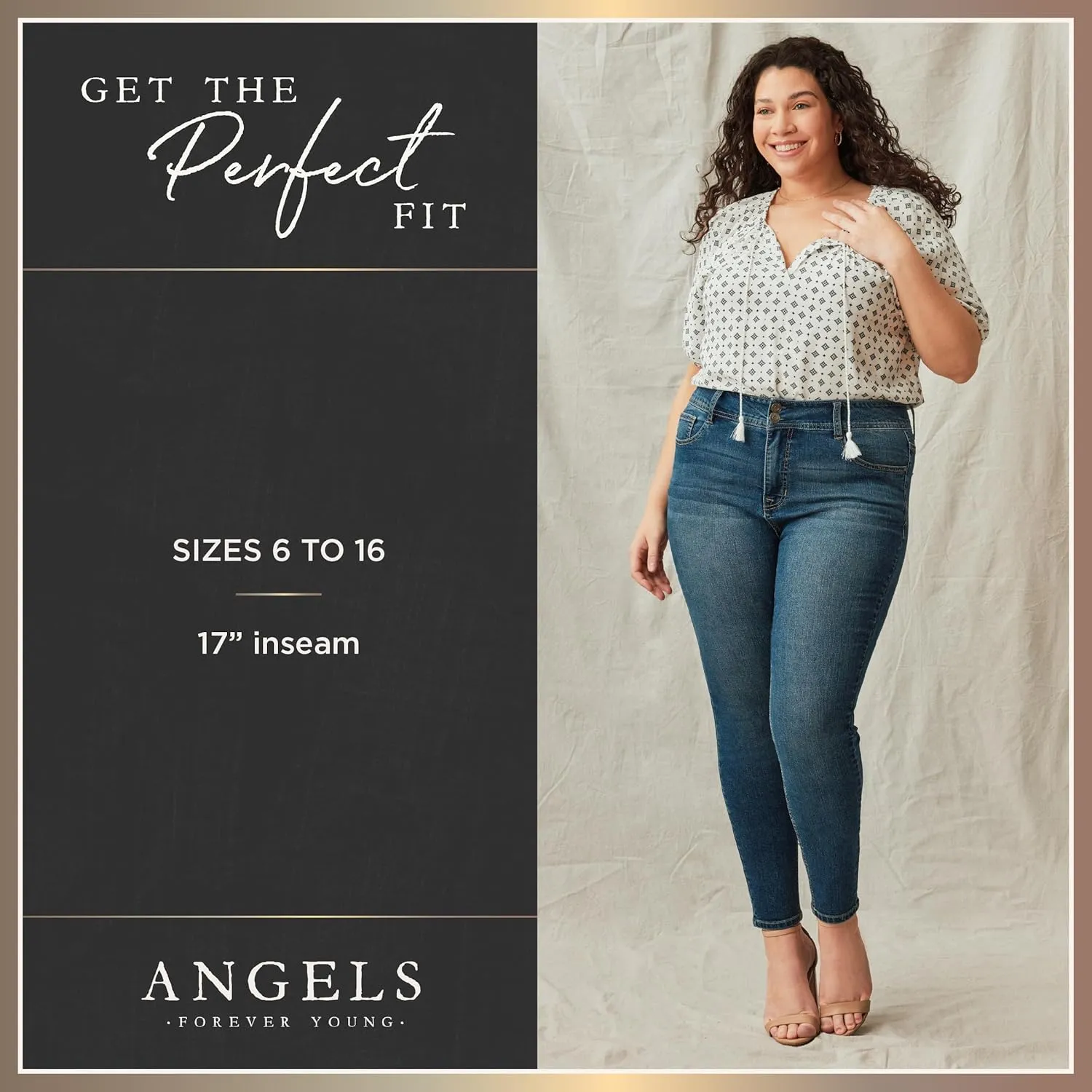 Angels Forever Young Women's Everluxe Sculpt Skinny 17" Side Slit Capri
