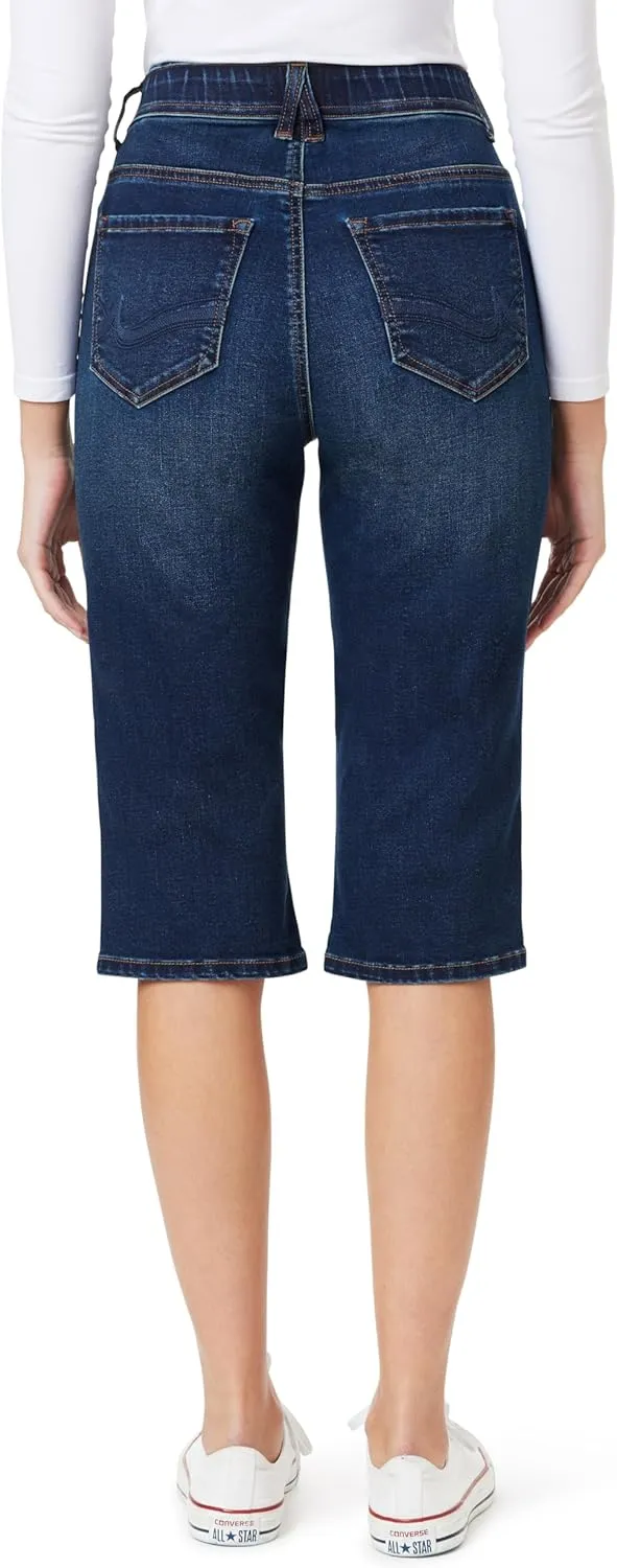 Angels Forever Young Women's Everluxe Sculpt Skinny 17" Side Slit Capri