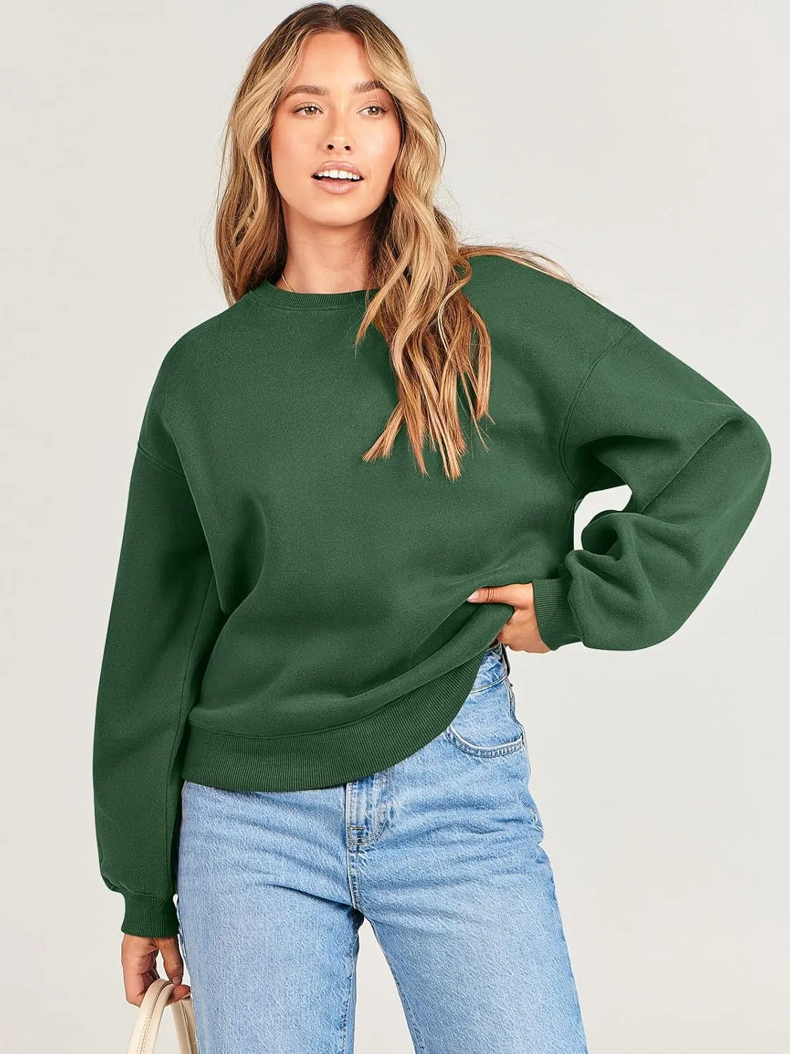 ANRABESS Women's Sweatshirts Crewneck Fleece Oversized Pullover Hoodies Cute Shirts Tops Teen Girls Preppy Clothes 2025