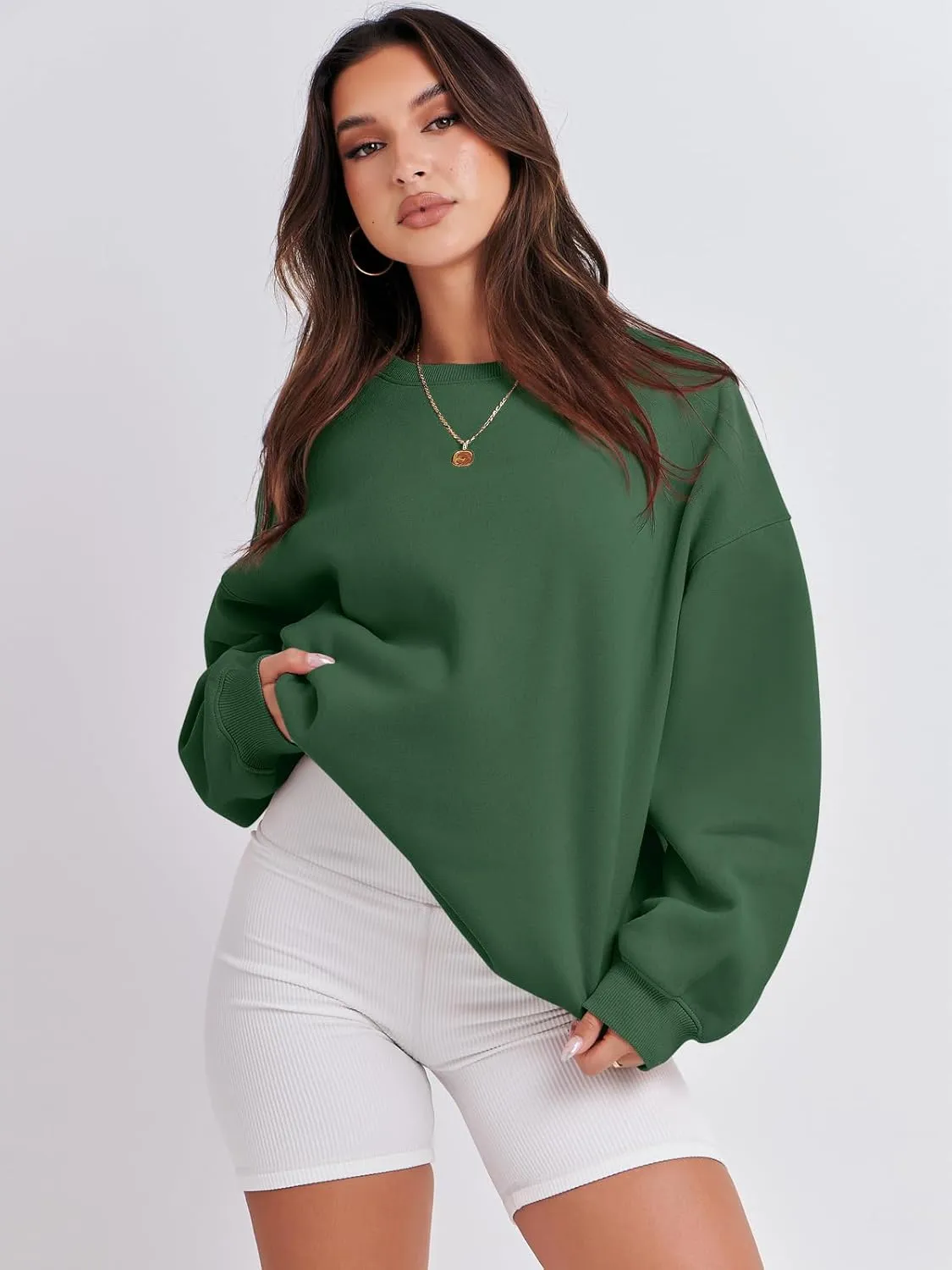 ANRABESS Women's Sweatshirts Crewneck Fleece Oversized Pullover Hoodies Cute Shirts Tops Teen Girls Preppy Clothes 2025