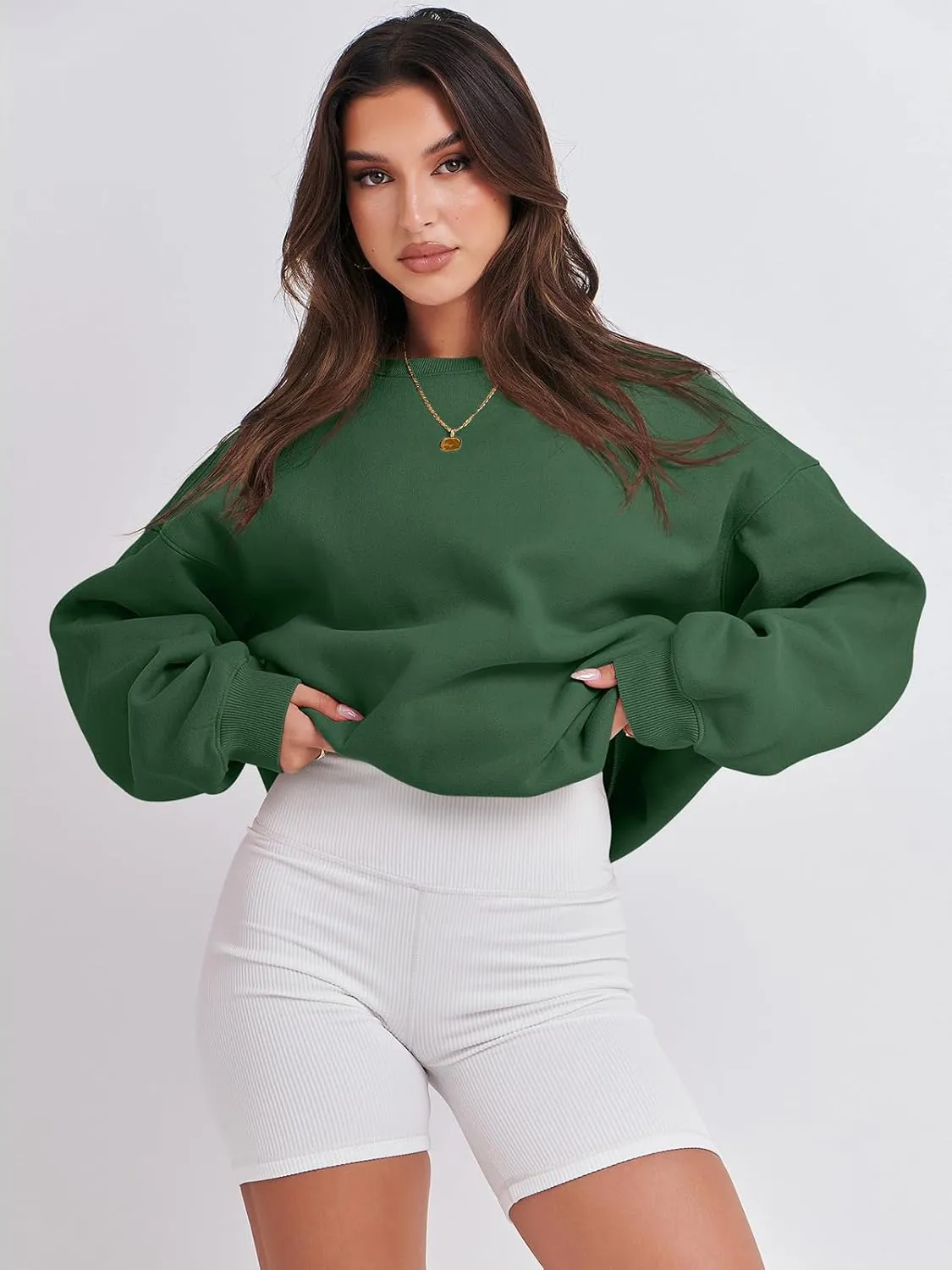 ANRABESS Women's Sweatshirts Crewneck Fleece Oversized Pullover Hoodies Cute Shirts Tops Teen Girls Preppy Clothes 2025