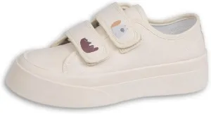 Bear Canvas Chunky Sneakers for Women Cute Hook and Loop Thick Sole Platform Shoes