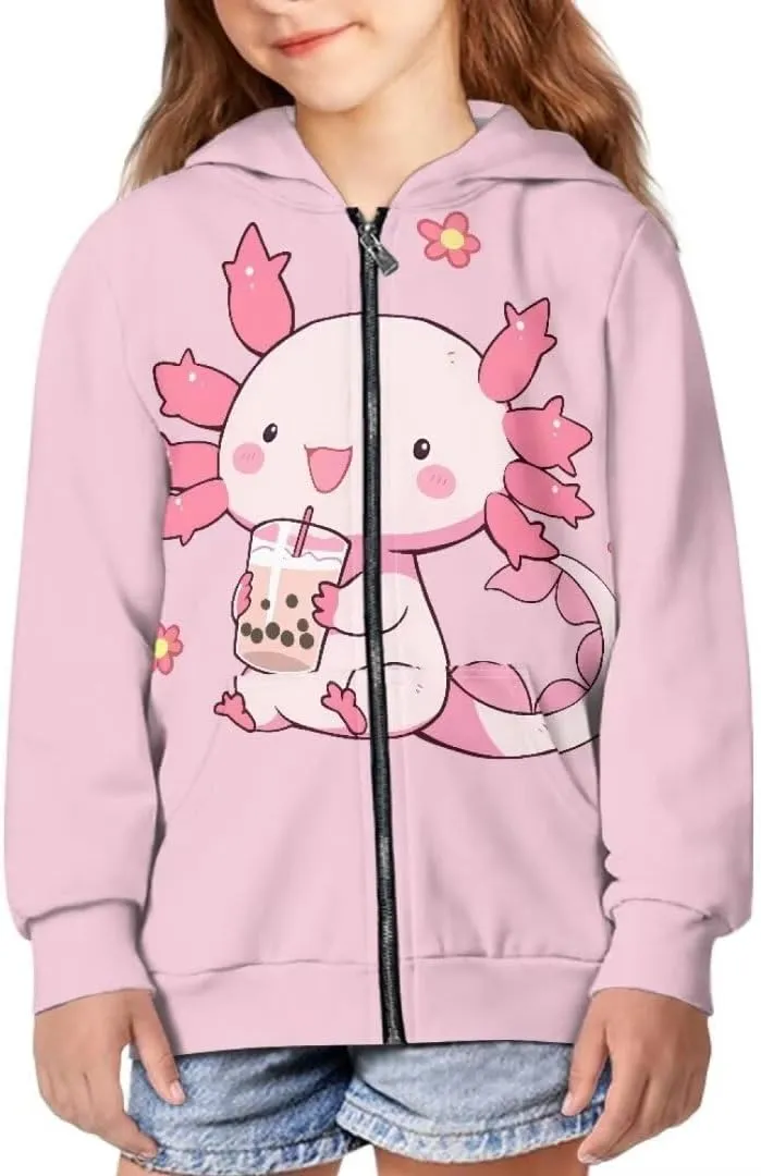 Boys Girls Zipper Hoodies Sweatshirt Long Sleeve Hoodies with Pockets Pullover Sports Tops Age 6-14 Kids