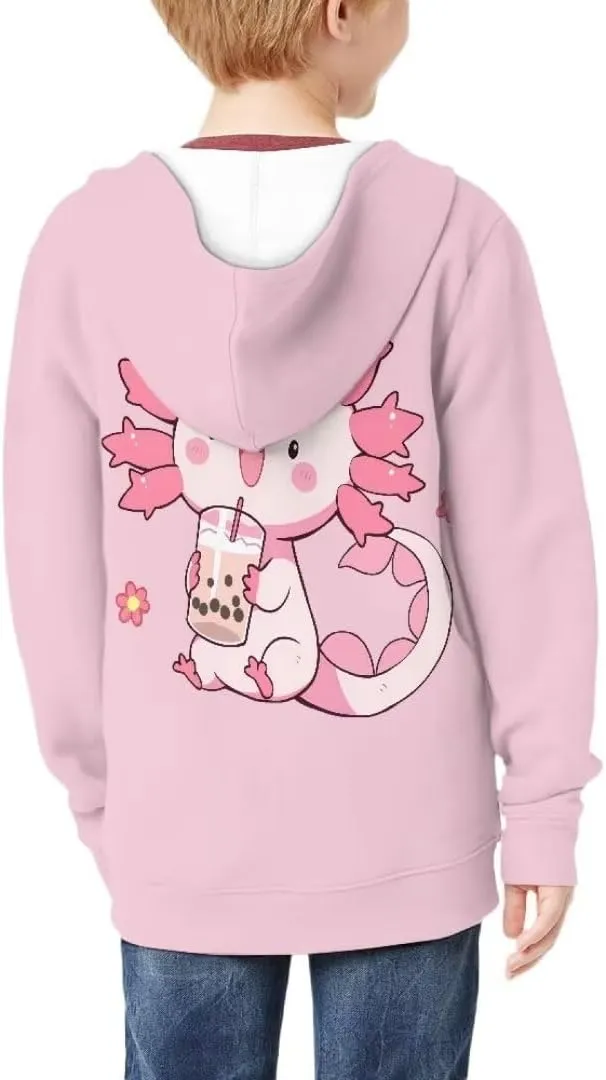 Boys Girls Zipper Hoodies Sweatshirt Long Sleeve Hoodies with Pockets Pullover Sports Tops Age 6-14 Kids