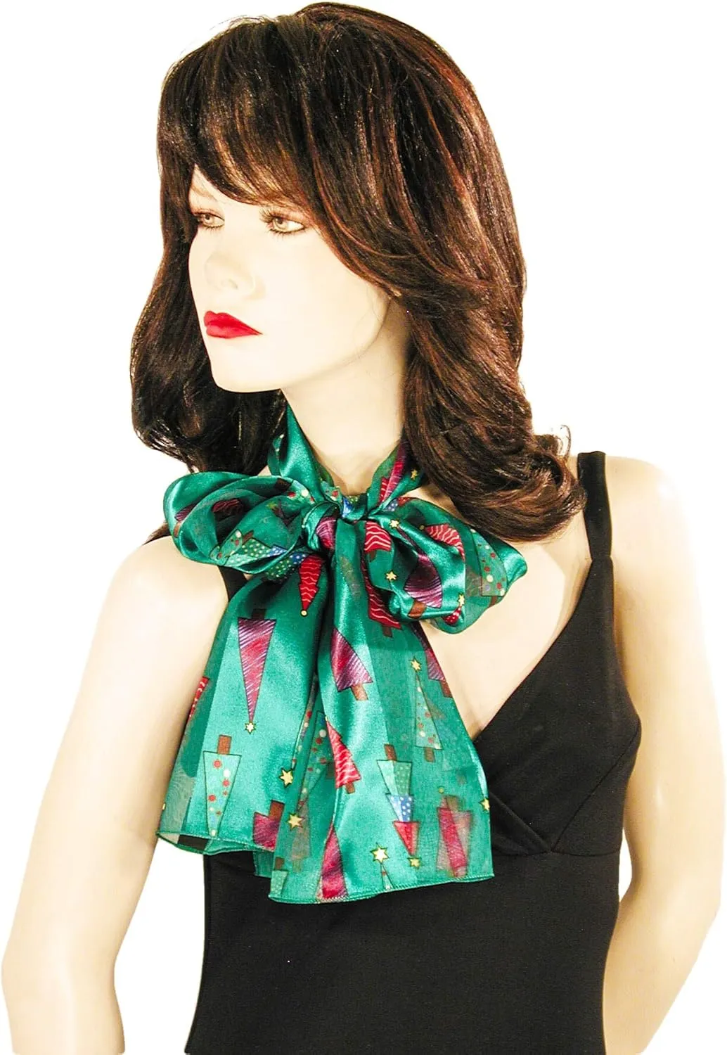 Colorful Christmas Tree Holiday Scarves with Gift Box Option