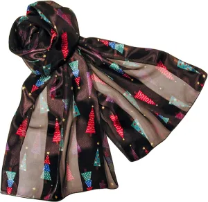 Colorful Christmas Tree Holiday Scarves with Gift Box Option