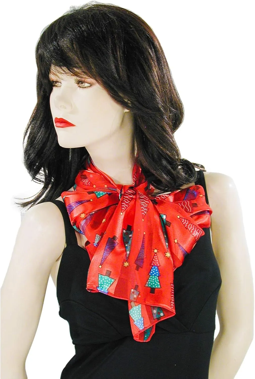 Colorful Christmas Tree Holiday Scarves with Gift Box Option