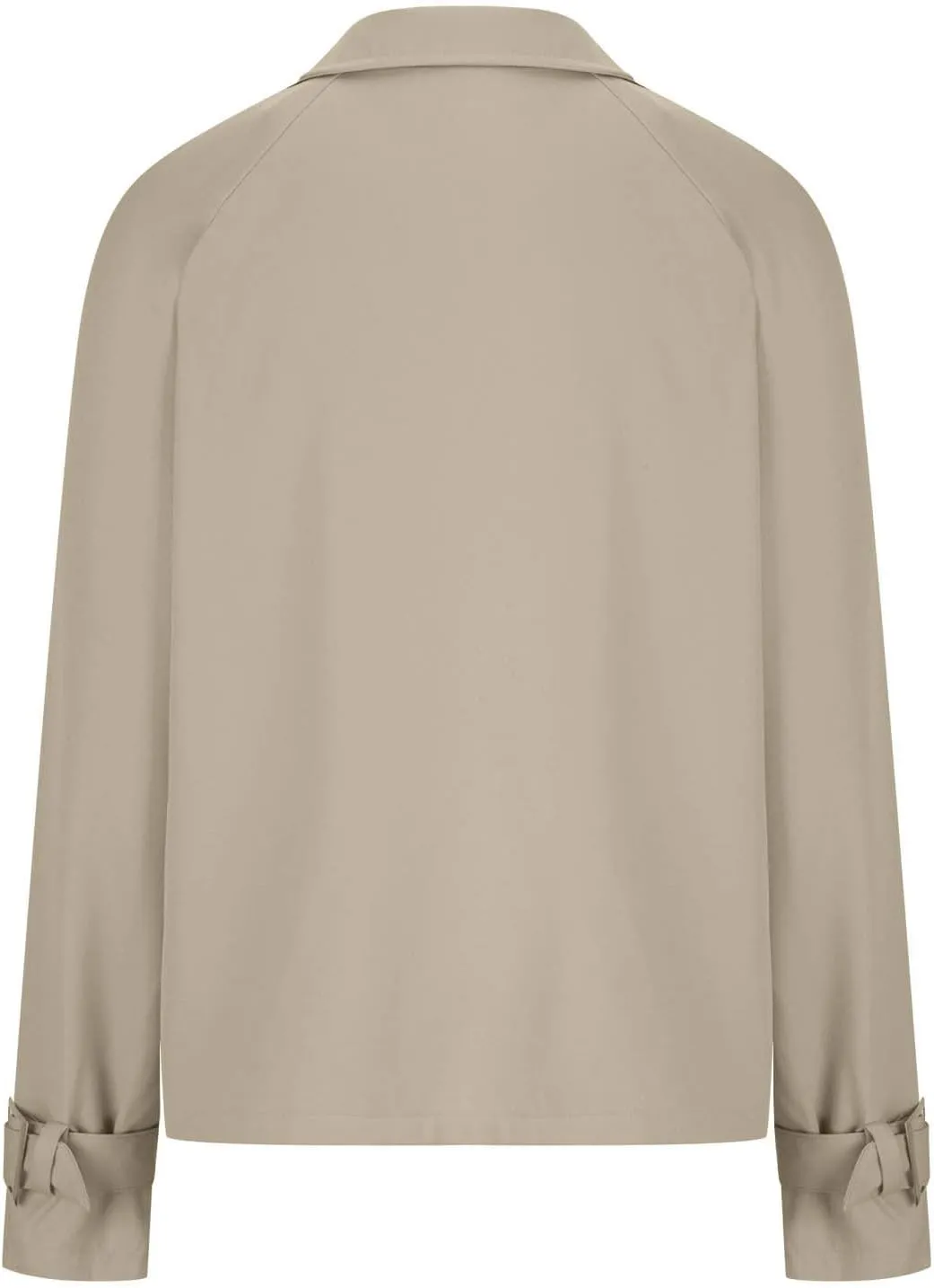 Cropped Trench Coat for Women Long Sleeve Double Breasted Notched Lapel Casual Loose Fit Jackets with Pockets Fall