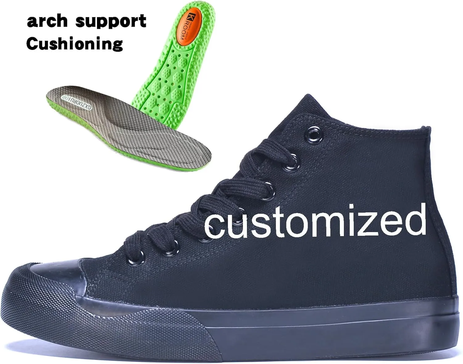 Customizable High-Top Canvas Sneakers for Men and Women Personalized Photo Image Printing Lace-Up Skateboard Shoes Casual Outdoor Hiking Footwear