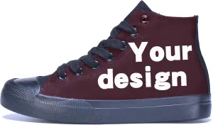 Customizable High-Top Canvas Sneakers for Men and Women Personalized Photo Image Printing Lace-Up Skateboard Shoes Casual Outdoor Hiking Footwear