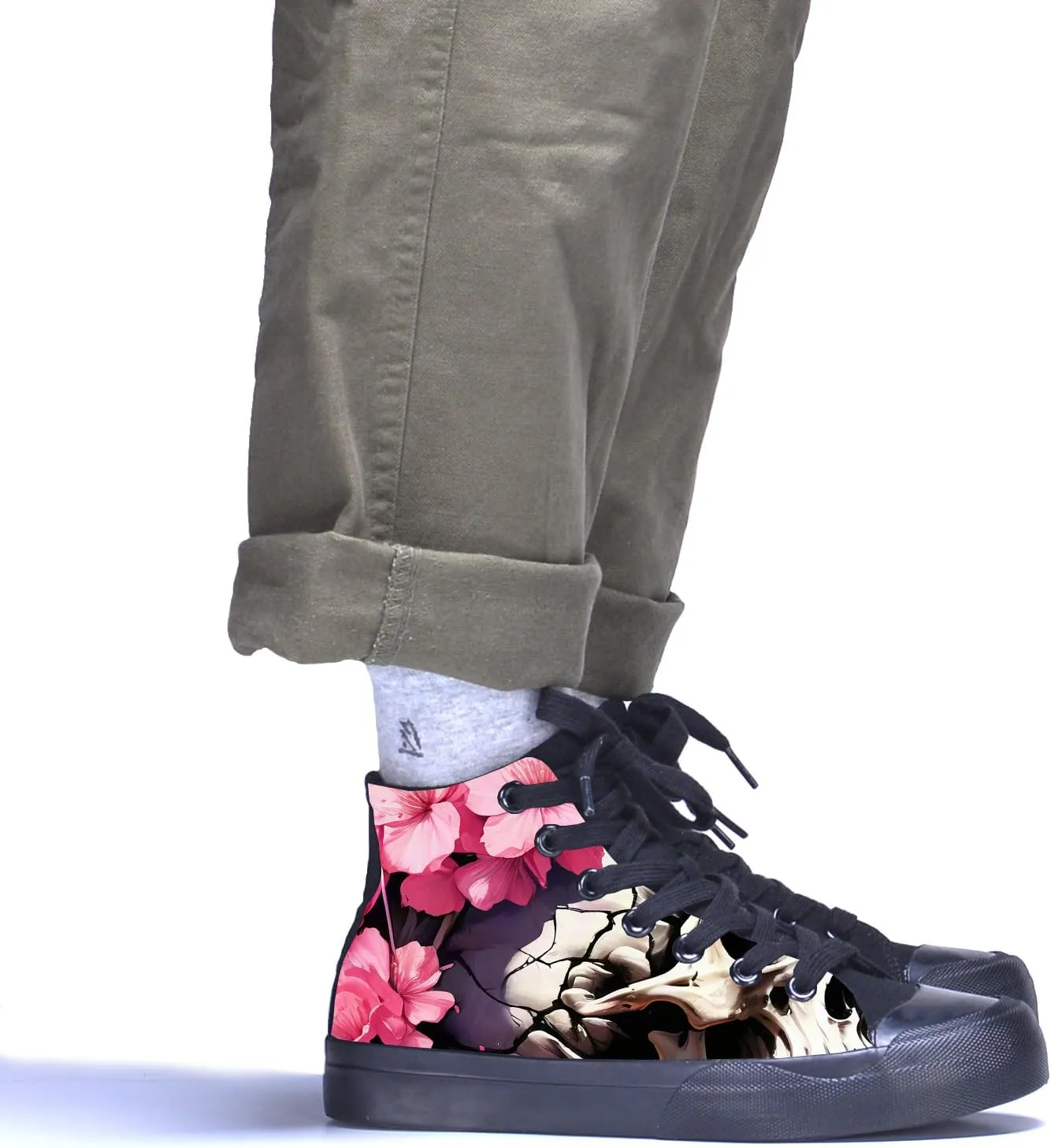 Customizable High-Top Canvas Sneakers for Men and Women Personalized Photo Image Printing Lace-Up Skateboard Shoes Casual Outdoor Hiking Footwear