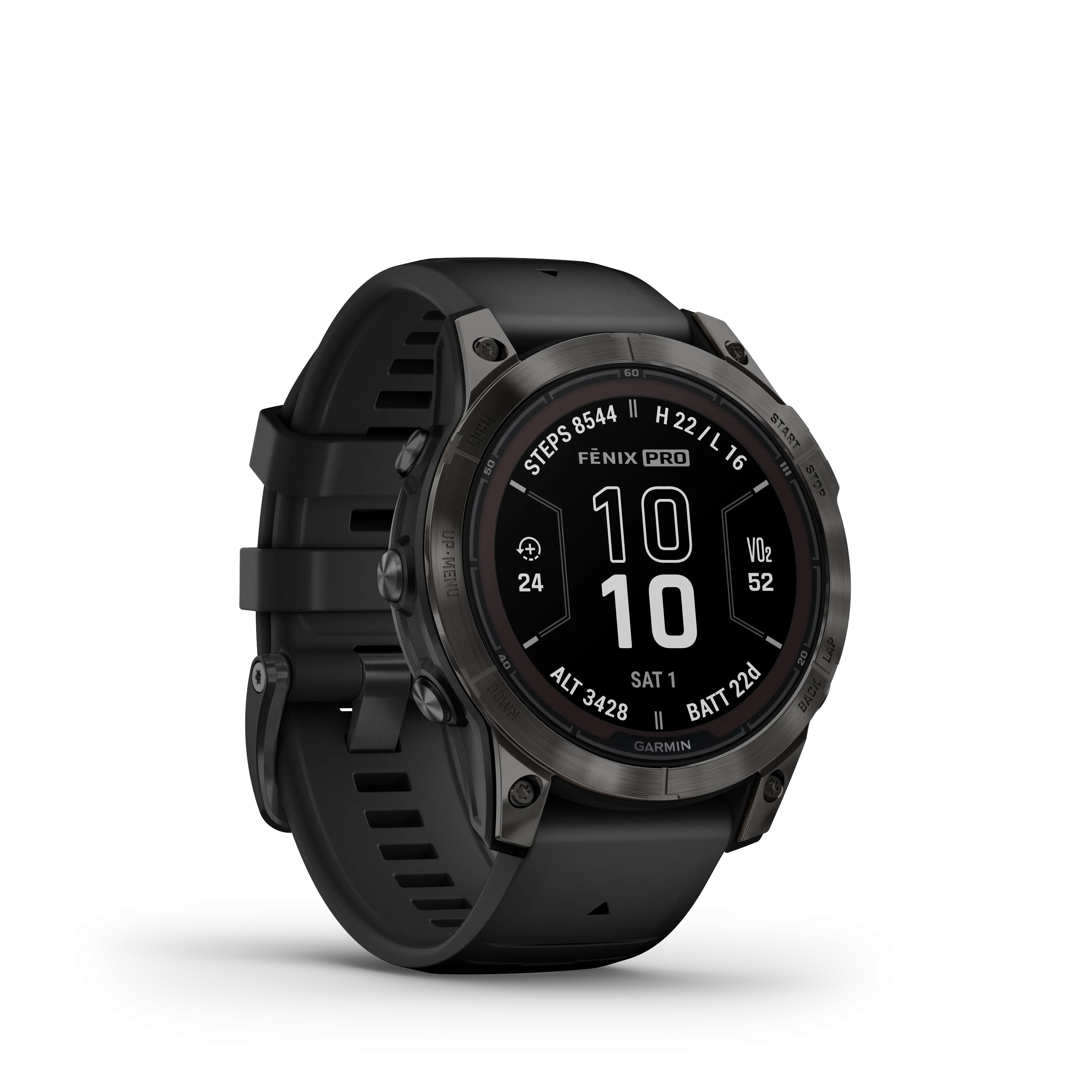 Fenix 7 Pro, 47mm, Sapphire Solar Edition - Carbon Grey DLC Titanium With Black Band - 010-02777-11