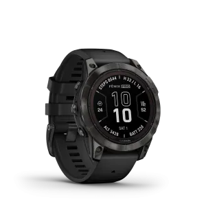Fenix 7 Pro, 47mm, Sapphire Solar Edition - Carbon Grey DLC Titanium With Black Band - 010-02777-11