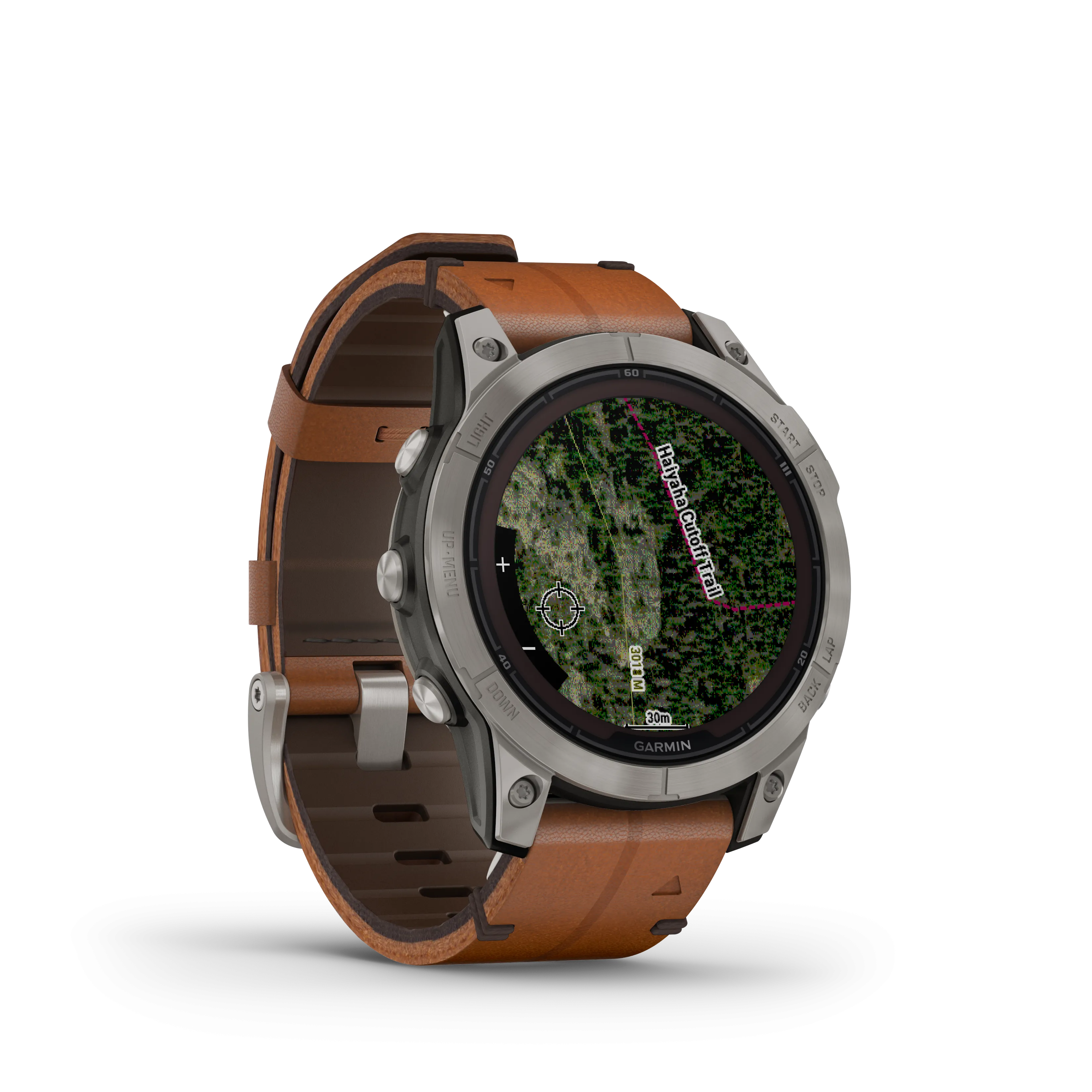 Fenix 7 Pro, Sapphire Solar Edition, 47mm - Titanium with Chestnut Leather Band - 010-02777-30
