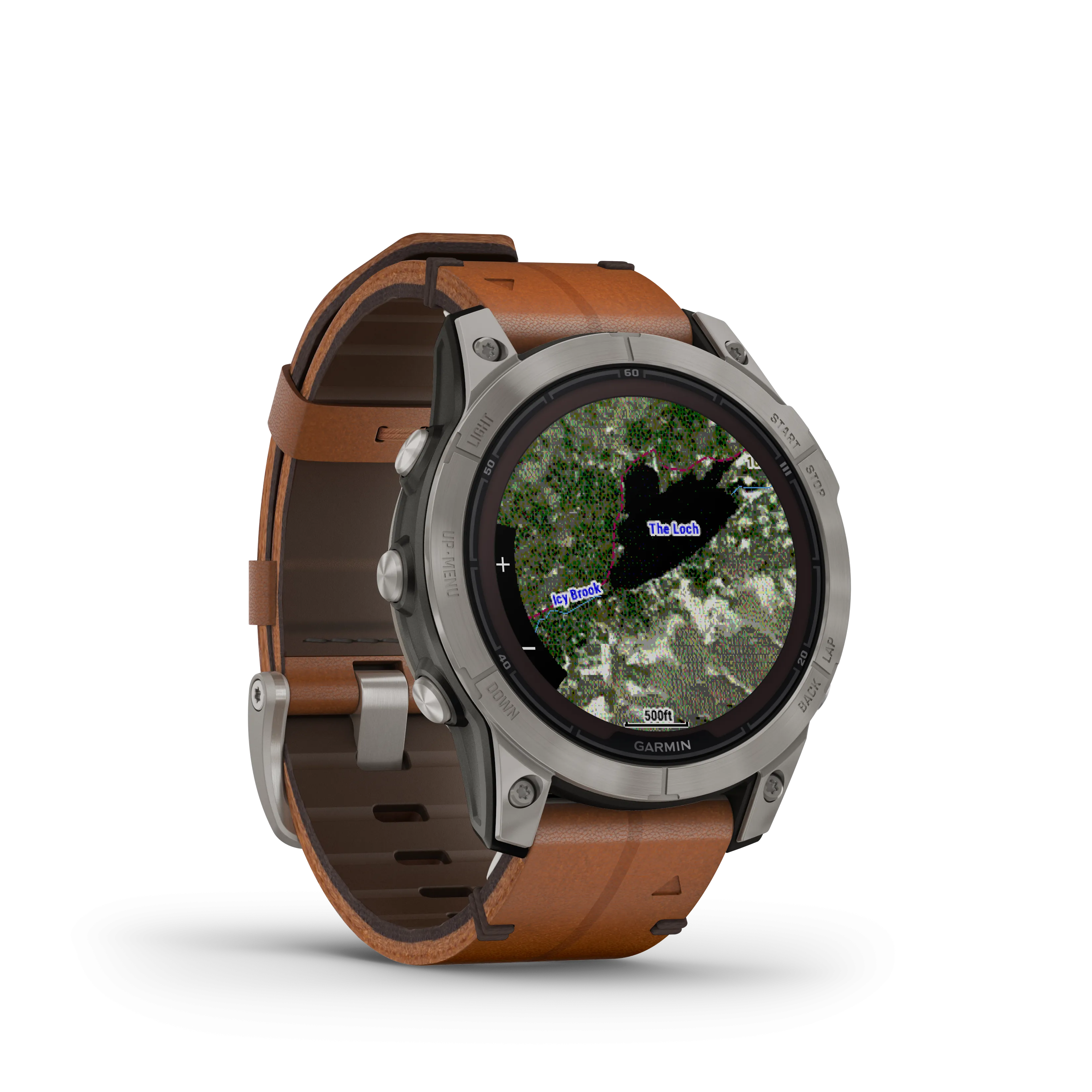 Fenix 7 Pro, Sapphire Solar Edition, 47mm - Titanium with Chestnut Leather Band - 010-02777-30