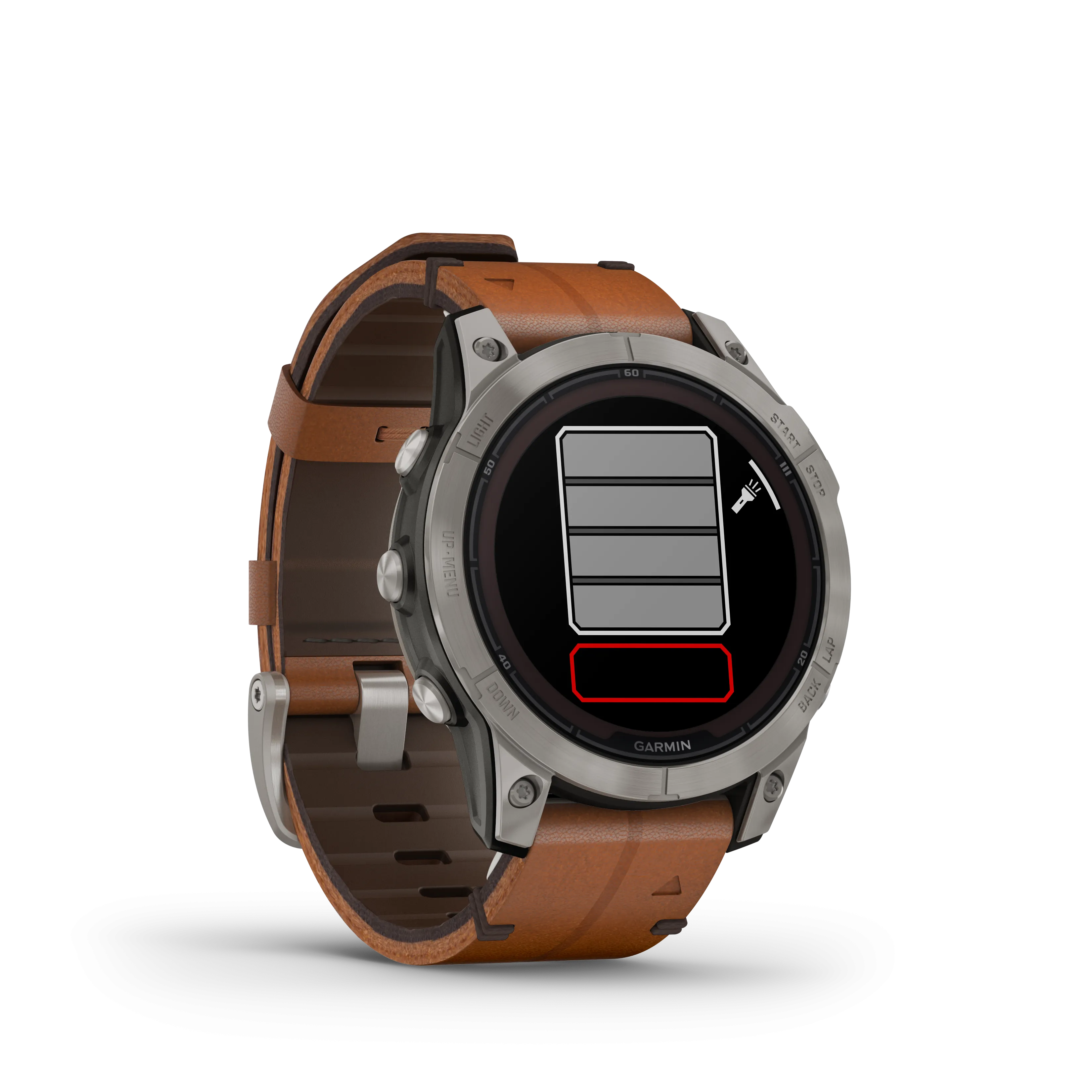 Fenix 7 Pro, Sapphire Solar Edition, 47mm - Titanium with Chestnut Leather Band - 010-02777-30