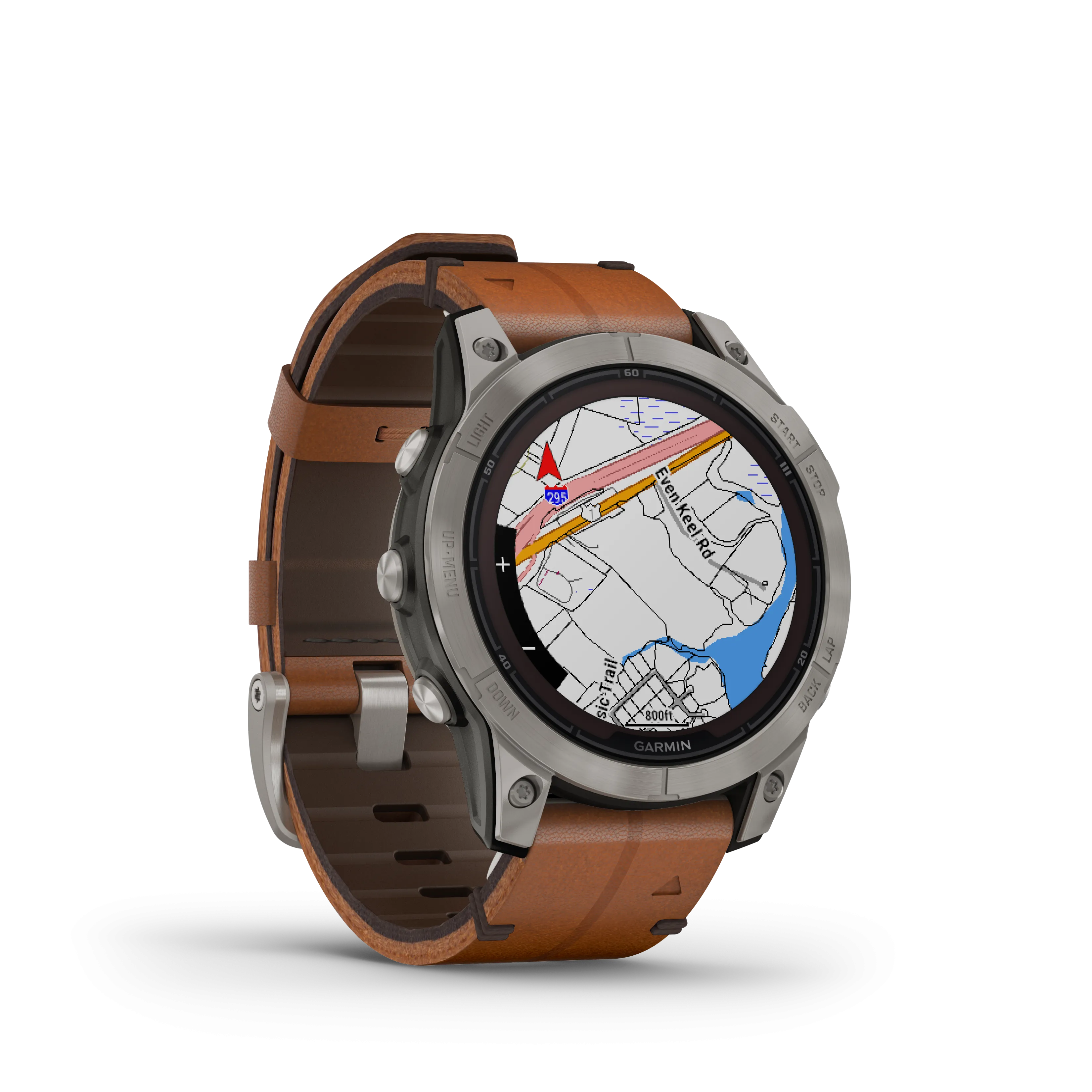 Fenix 7 Pro, Sapphire Solar Edition, 47mm - Titanium with Chestnut Leather Band - 010-02777-30
