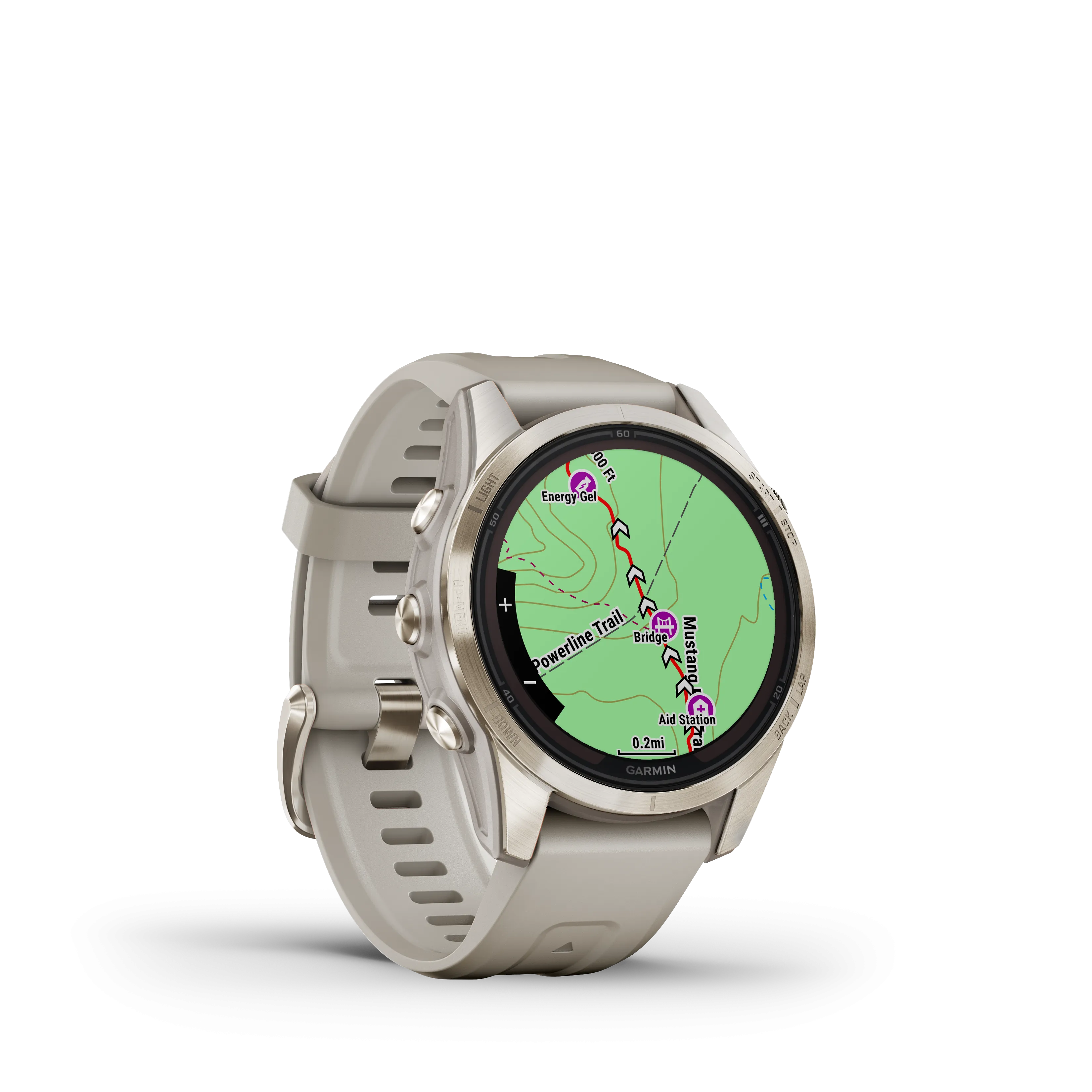 Fenix 7S Pro, Sapphire Solar Edition, 42mm - Soft Cream Gold with Limestone Grey Leather Band - 010-02776-30