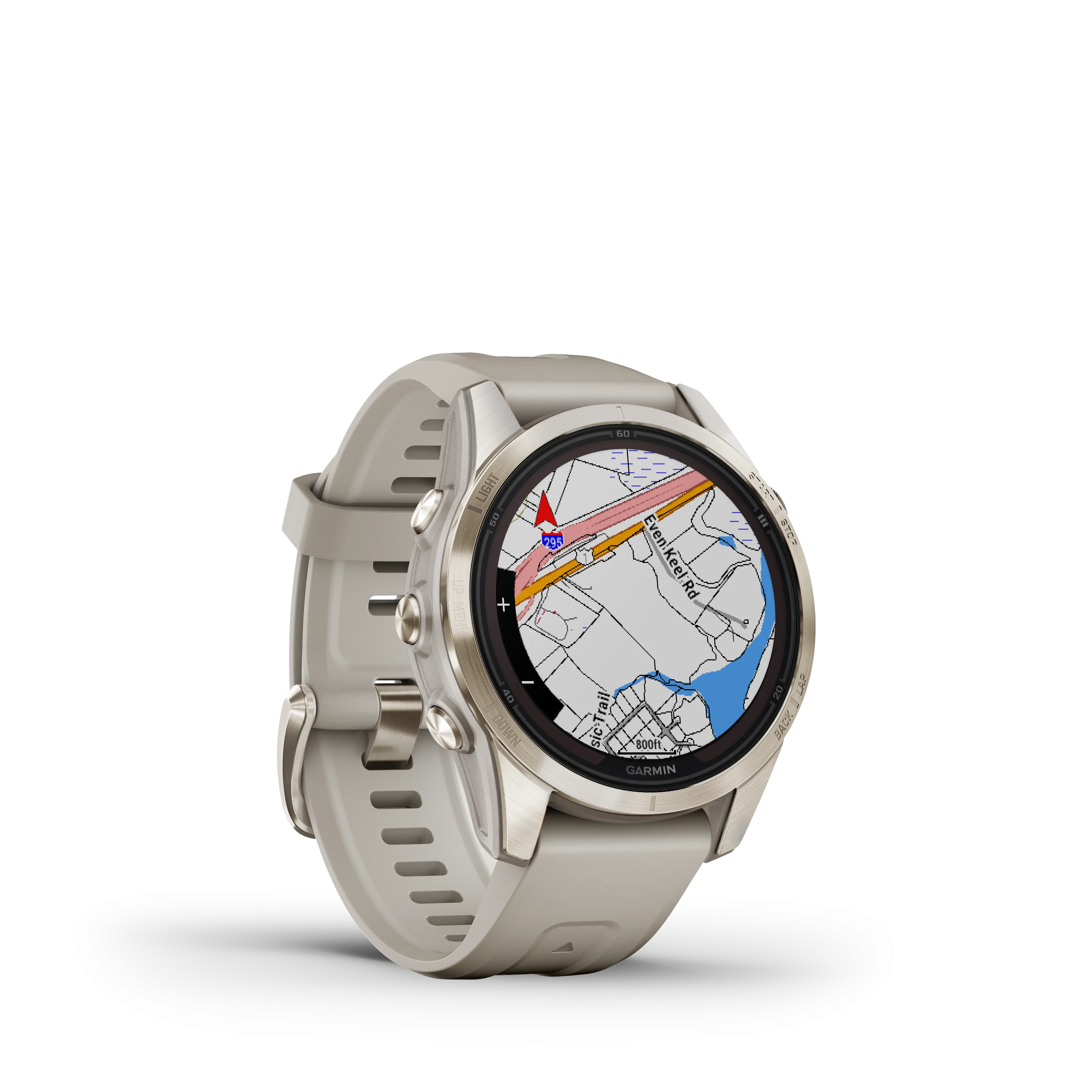Fenix 7S Pro, Sapphire Solar Edition, 42mm - Soft Cream Gold with Limestone Grey Leather Band - 010-02776-30