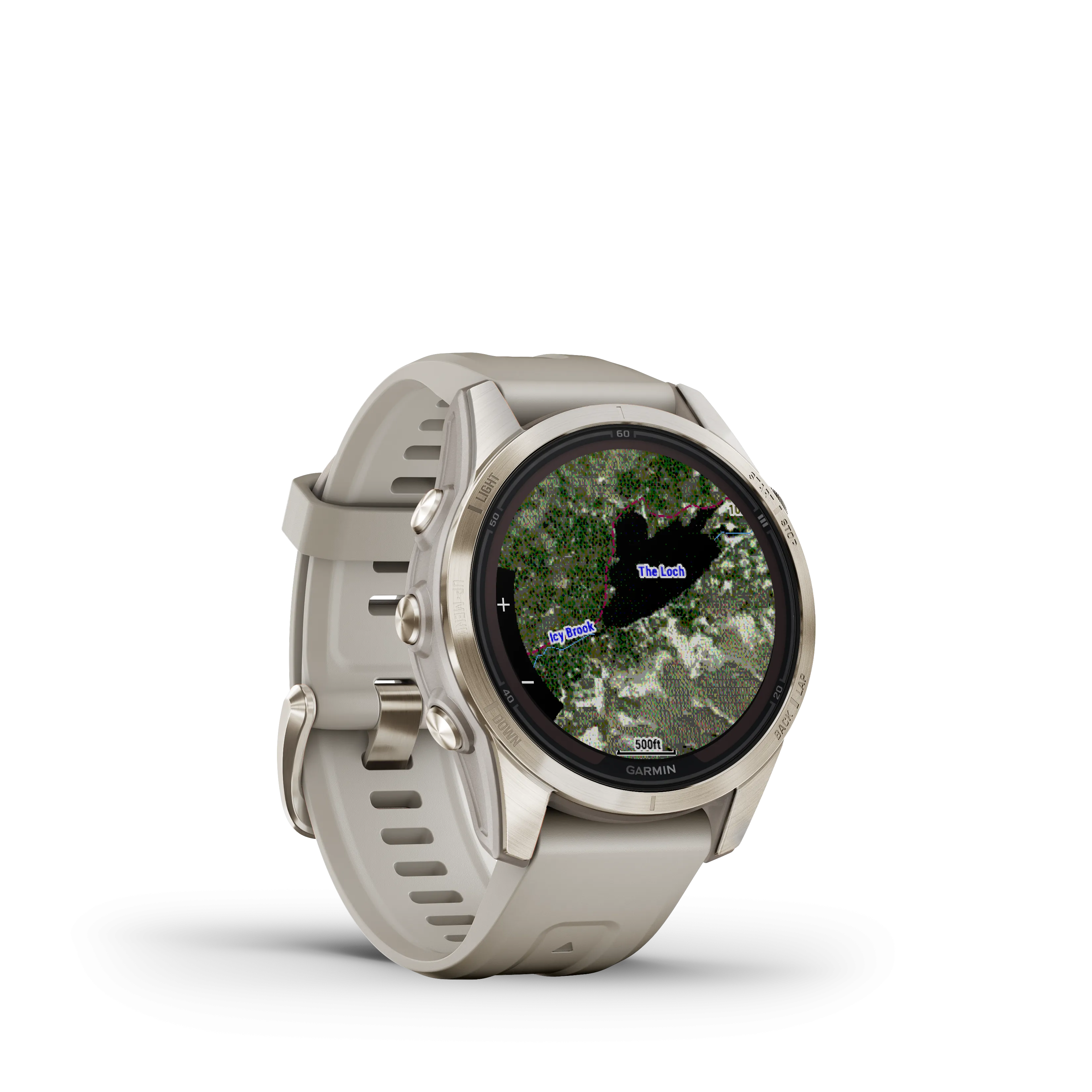 Fenix 7S Pro, Sapphire Solar Edition, 42mm - Soft Cream Gold with Limestone Grey Leather Band - 010-02776-30