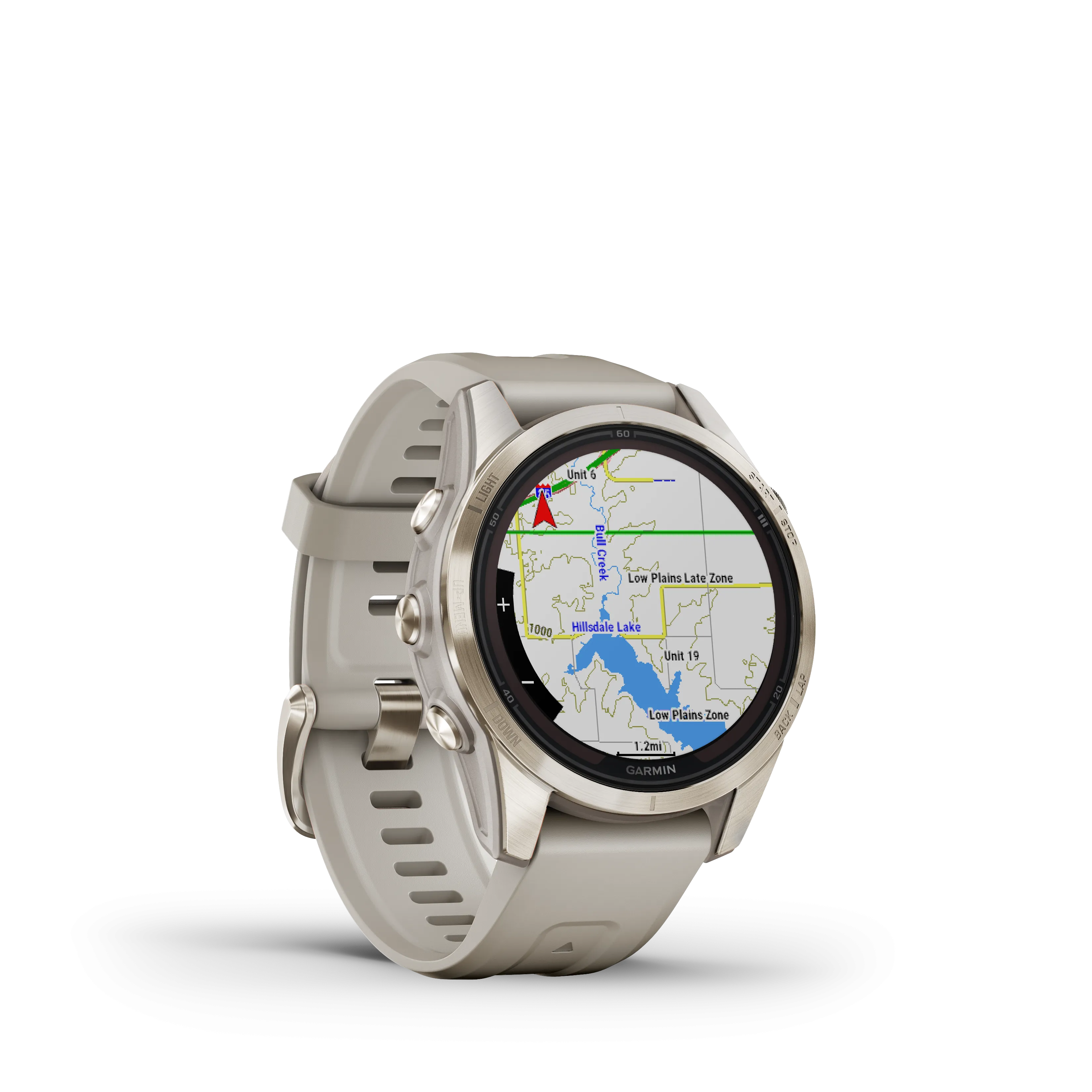Fenix 7S Pro, Sapphire Solar Edition, 42mm - Soft Cream Gold with Limestone Grey Leather Band - 010-02776-30
