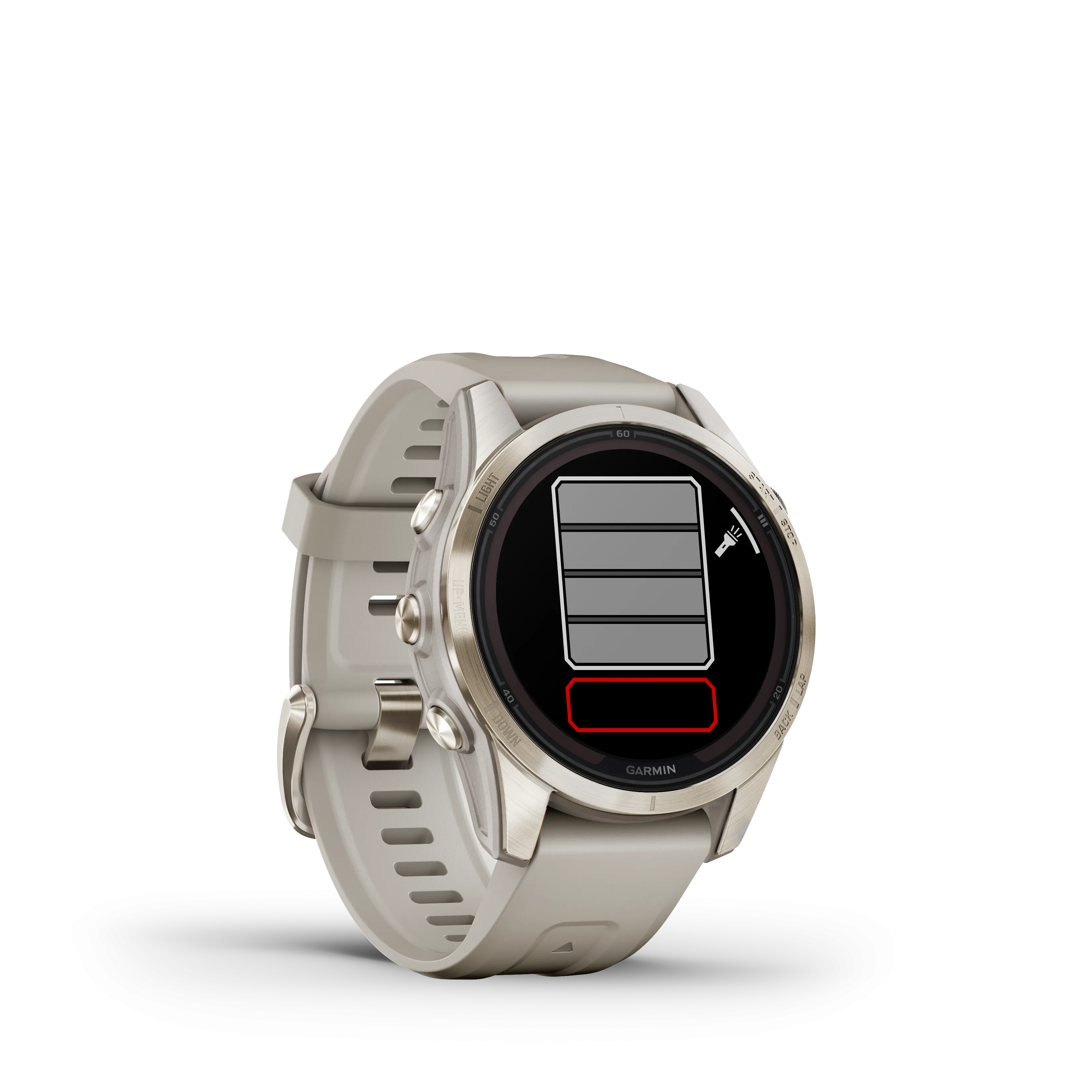 Fenix 7S Pro, Sapphire Solar Edition, 42mm - Soft Cream Gold with Limestone Grey Leather Band - 010-02776-30