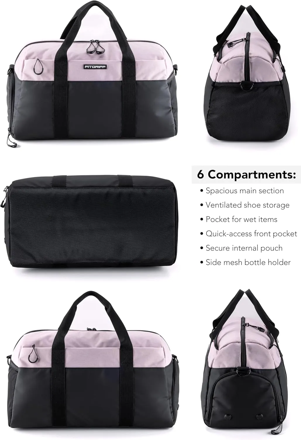 Fitgriff Gym Bag V2 for Men and Women with Shoe & Wet Compartment - Duffle Bag for Travel, Sports, Fitness and Workout