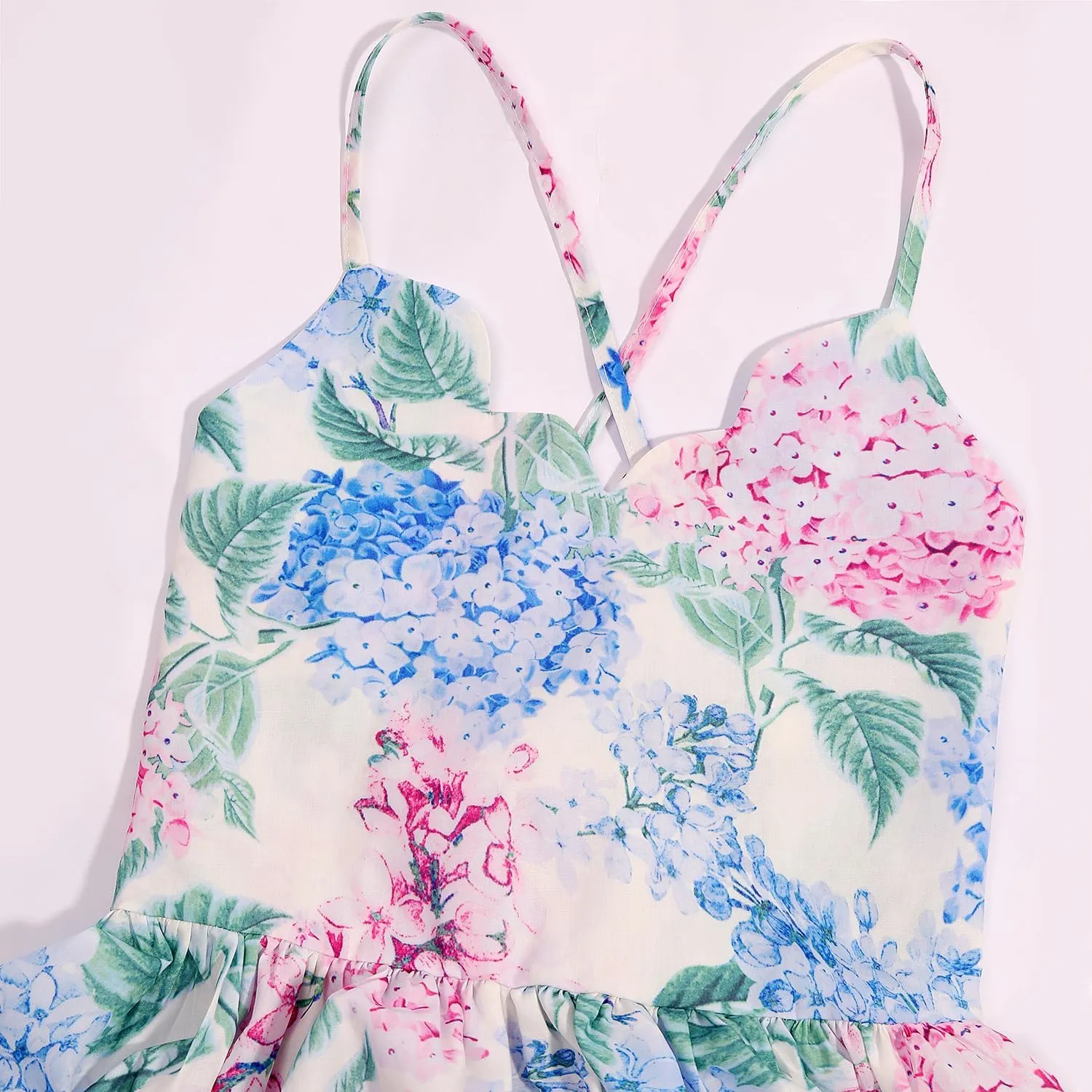 Girls Dress Toddler Girl Floral Print Dress Summer Knee Length Ruffle Halter Sleeveless Kids Casual Beach Tea Party Dresses