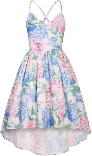Girls Dress Toddler Girl Floral Print Dress Summer Knee Length Ruffle Halter Sleeveless Kids Casual Beach Tea Party Dresses