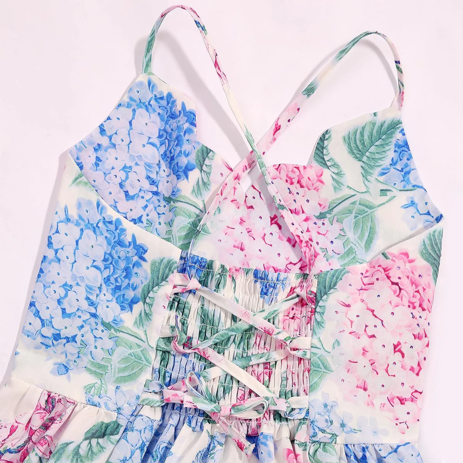 Girls Dress Toddler Girl Floral Print Dress Summer Knee Length Ruffle Halter Sleeveless Kids Casual Beach Tea Party Dresses