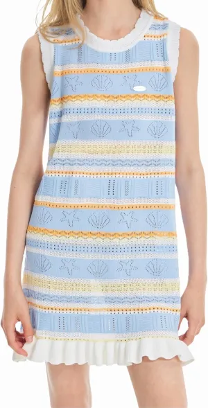Girls Dresses,Blue Floral Ruffle Sleeve Summer Dress,Trendy and Casual Dress 6-16Y