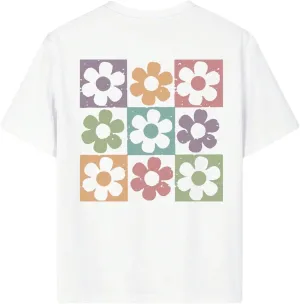 Girl's Floral Graphic Print Cute T Shirts Crew Neck Short Sleeve Clothes Loose Summer Cute Tops for Girls
