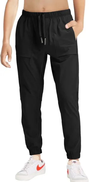 Haloumoning Boys Lightweight Sweatpants Quick Dry Traning Track Pants Joggers for Kids with Pockets 5-14 Yeras