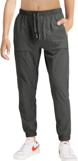 Haloumoning Boys Lightweight Sweatpants Quick Dry Traning Track Pants Joggers for Kids with Pockets 5-14 Yeras